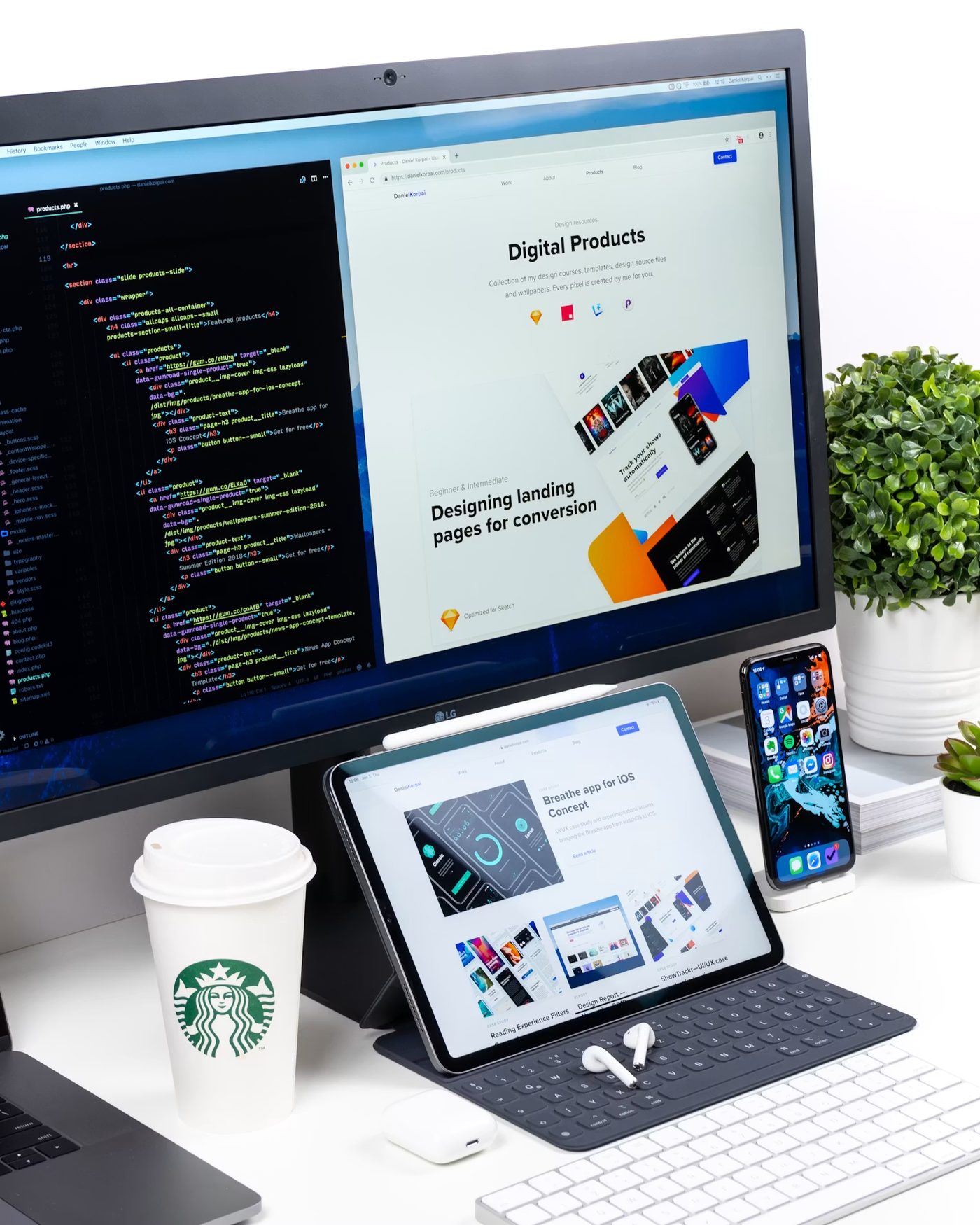 Mobile app development on a smartphone